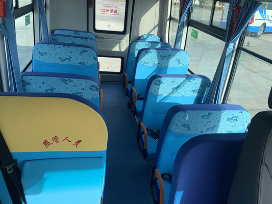 حافلة مدرسية للأطفال الابتدائية بطول 6 أمتار WEICHAI Diesel 120hp Standard ABS Yellow Shuttle Bus
