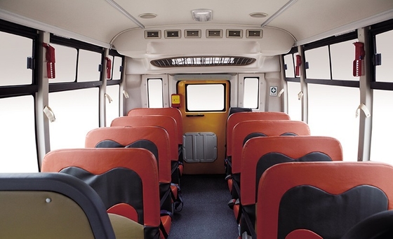 100hp 10-19 Seater Student Shuttle Bus 5.5m محرك ديزل قوة 80 كم / ساعة
